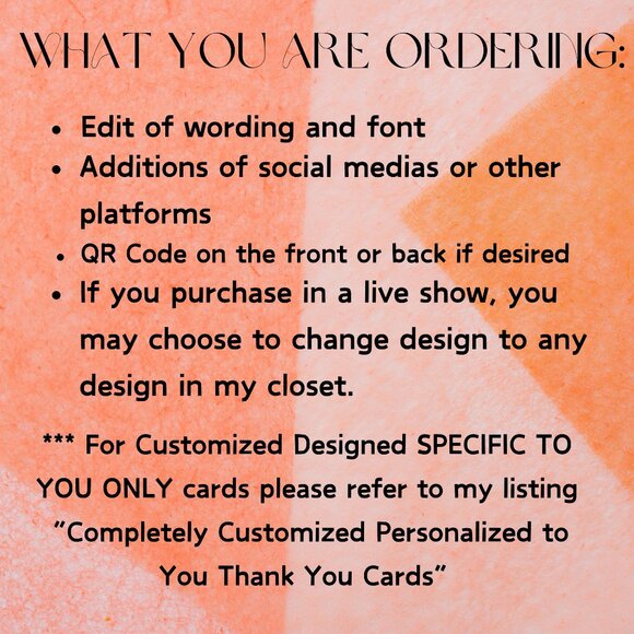 'Sweet Shopper' Feminine Energy Theme Personalized to You Thank You Card - Picture 4 of 10